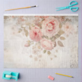 Elegante waterverf blush Engelse rozen ephemera Tissuepapier (Craft)
