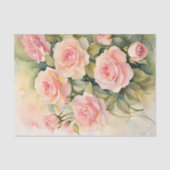 Elegante Waterverf Blush Pink Roses Tissuepapier (Voorkant)