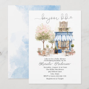 Elegante Waterverf bonjoor bebe Baby shower Kaart