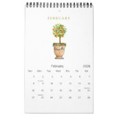 Elegante Waterverf Botanische 2025 Kalender (Feb 2026)