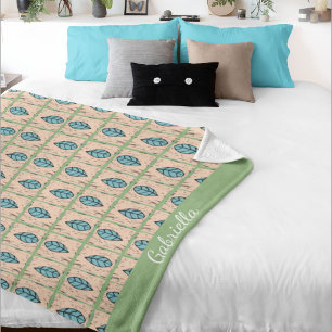 Elegante waterverf botanische bladeren groen fleece deken