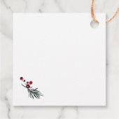 Elegante Waterverf Botanische Kerst Bedankjes Labels (Achterkant)