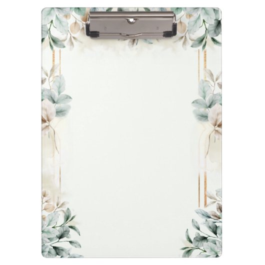 Elegante waterverf botanische klembord |Salie groe (Voorkant)