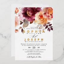 Elegante waterverf Bourgogne Bouquet Bloemenbruilo