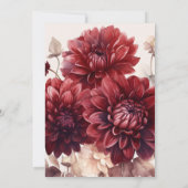 Elegante Waterverf Bourgondië Dahlia bruiloft Save The Date (Achterkant)
