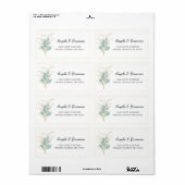 Elegante Waterverf Bruiloft Retouradres Etiket (Full Sheet)