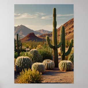 Elegante Waterverf CACTUS Poster