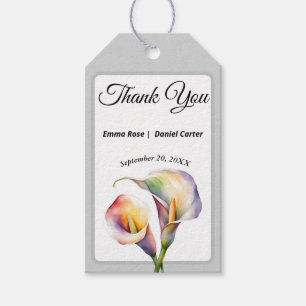 Elegante Waterverf Calla Lelies Romantische Bloeme Cadeaulabel