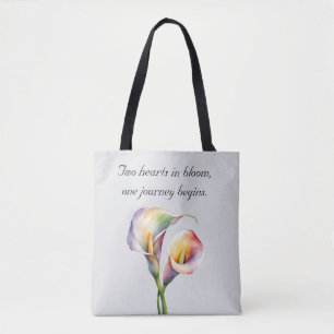 Elegante Waterverf Calla Lelies Romantische Bloeme Draagtas