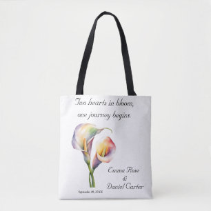 Elegante Waterverf Calla Lelies Romantische Bloeme Draagtas