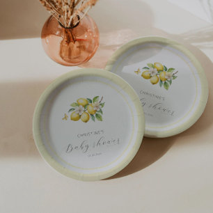 Elegante Waterverf Citroen Baby Borrel Papieren Bordje