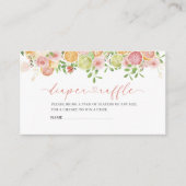 Elegante Waterverf Citrys Pink Flowers baby show Informatiekaartje (Voorkant)