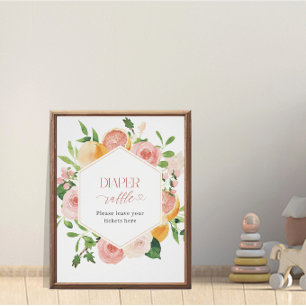 Elegante Waterverf Citrys Pink Flowers baby show Perfect Poster
