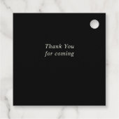 Elegante Waterverf Coquette Black Bow Sweet 16 Bedankjes Labels (Achterkant)