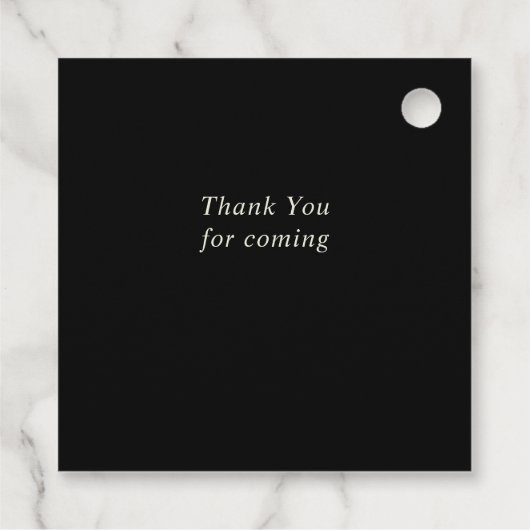 Elegante Waterverf Coquette Black Bow Sweet 16 Bedankjes Labels (Achterkant)