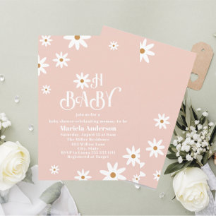 Elegante Waterverf Daisy Baby in Bloom Baby Showe Kaart