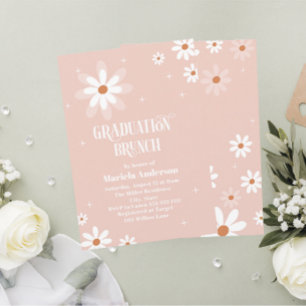 Elegante Waterverf Daisy Flovers Afstuderen Brunc Kaart
