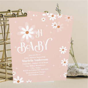 Elegante Waterverf Daisy Oh Baby Baby shower Kaart