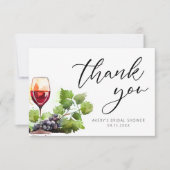 Elegante Waterverf Dank u Wijnproeverij Classic Bedankkaart (Voorkant)