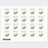 Elegante Waterverf Dank u wijnproeverij Ronde Sticker (Vel)