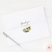 Elegante Waterverf Dank u wijnproeverij Ronde Sticker (Envelop)