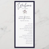 Elegante waterverf dark navy kaligrafie ceremonie programma (Voorkant)