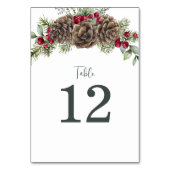 Elegante Waterverf dennen kegels kerst bruiloft Kaart (Achterkant)