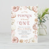 Elegante Waterverf Een 1e verjaardag Pompoen is op Kaart (Staand voorkant)