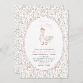 Elegante Waterverf Een 2e verjaardag gekke gans B Kaart (Voorkant / Achterkant)