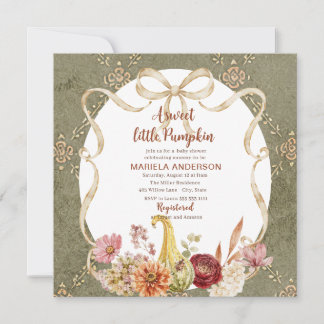 Elegante waterverf Een zoete kleine pompoen boho Kaart