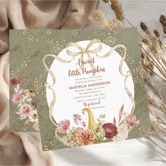 Elegante waterverf Een zoete kleine pompoen boho Kaart