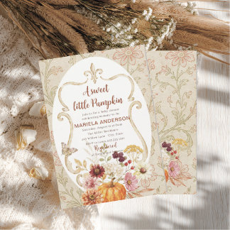 Elegante waterverf Een zoete kleine pompoen boho Kaart