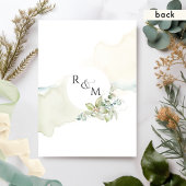 Elegante Waterverf en groen Eucalyptus Bruiloft Kaart