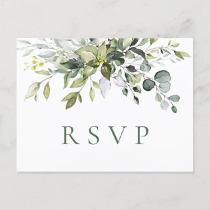 Elegante Waterverf Eucalyptus Boho Wedding RSVP Briefkaart