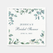 Elegante waterverf Eucalyptus bruidsdouche papier Servet (Voorkant)