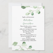 Elegante waterverf eucalyptus bruiloft kaart (Voorkant)