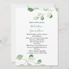 Elegante waterverf eucalyptus bruiloft kaart