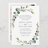 Elegante waterverf Eucalyptus bruiloft QR-code Kaart (Voorkant / Achterkant)