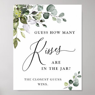 Elegante Waterverf Eucalyptus Bruiloftsshower Post Poster