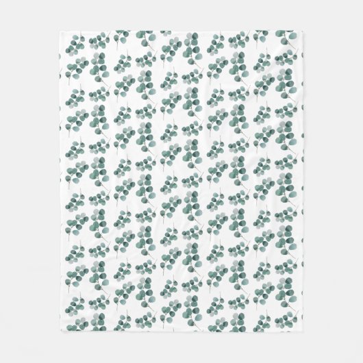 Elegante waterverf eucalyptus fleece deken (Voorkant)