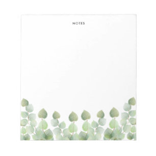 Elegante Waterverf Eucalyptus tak bladeren Notitieblok