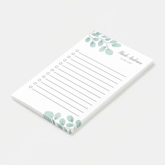 Elegante Waterverf Eucalyptus to-do lijst Post-it® Notes (Schuin)