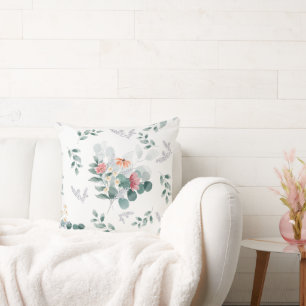 Elegante waterverf eucalyptusbladeren kussen