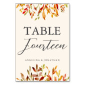 Elegante Waterverf Fall verlaat herfstbruiloft Kaart (Achterkant)