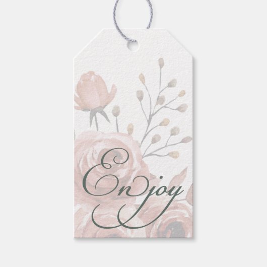 Elegante Waterverf Favor Tag Cadeaulabel (Voorkant)