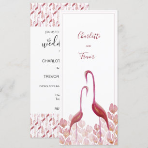 Elegante Waterverf flamingo's, gouden en roze Kaar Kaart