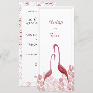 Elegante Waterverf flamingo's, gouden en roze Kaar Kaart