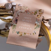 Elegante waterverf floraal bord roze Sweet 16 Kaart