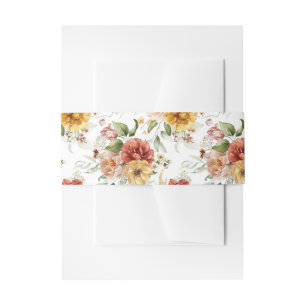 Elegante Waterverf Floral Modern Uitnodigingen Wikkel