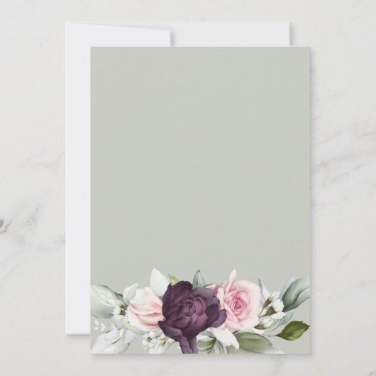 Elegante Waterverf Floral Sage 70ste verjaardag Kaart (Achterkant)